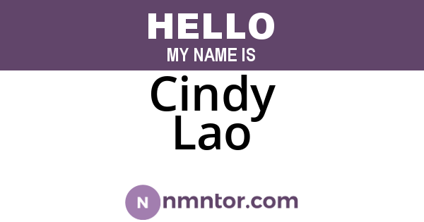 Cindy Lao