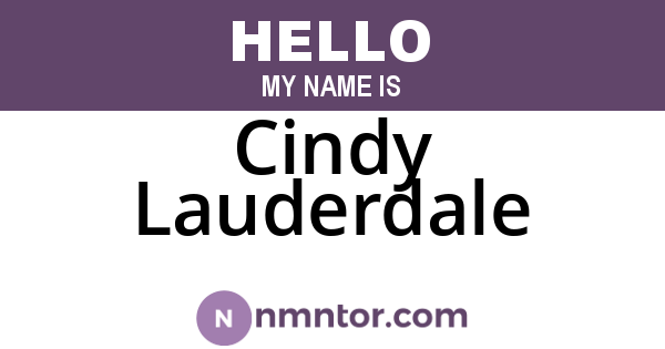 Cindy Lauderdale