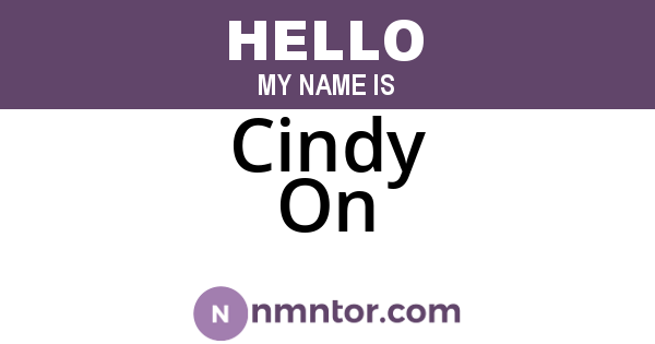 Cindy On