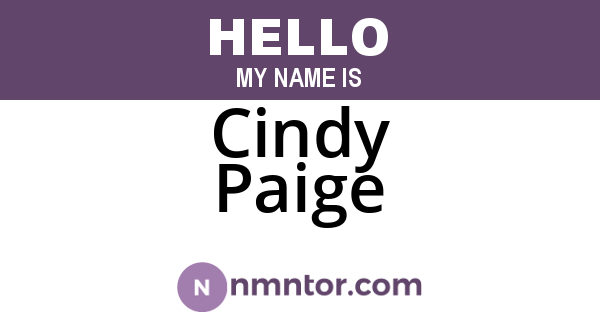 Cindy Paige