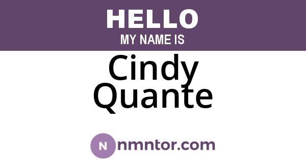 Cindy Quante
