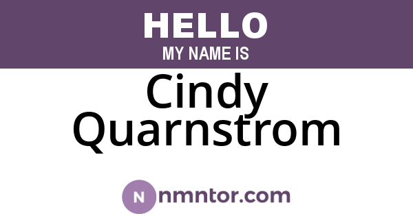 Cindy Quarnstrom