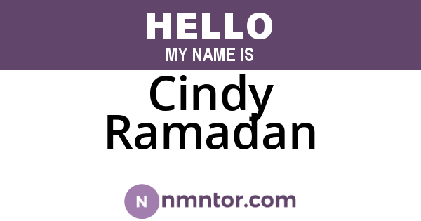 Cindy Ramadan