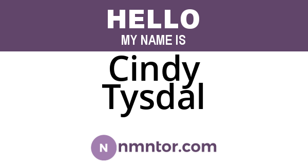 Cindy Tysdal