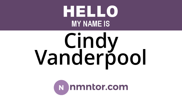 Cindy Vanderpool