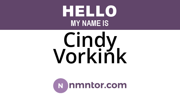 Cindy Vorkink