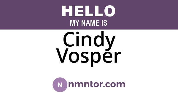 Cindy Vosper