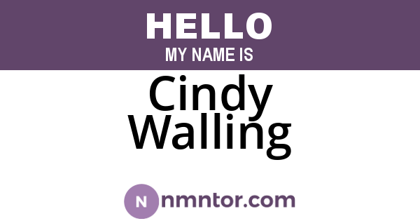 Cindy Walling