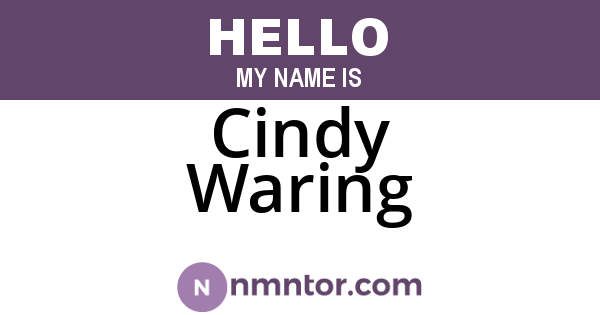 Cindy Waring