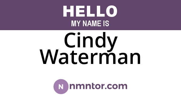 Cindy Waterman