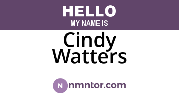 Cindy Watters