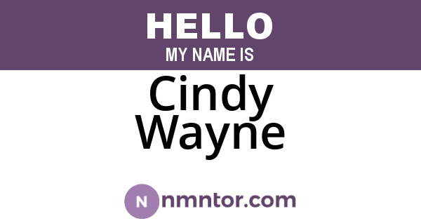 Cindy Wayne