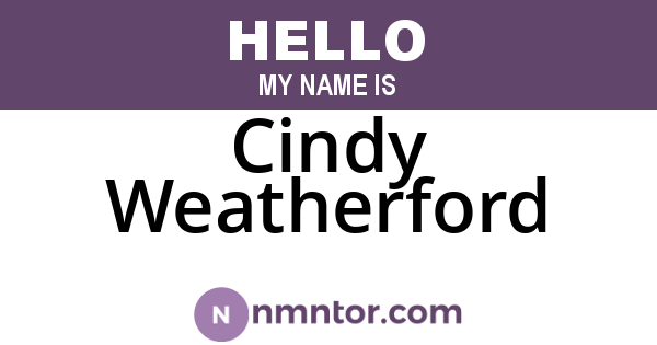 Cindy Weatherford