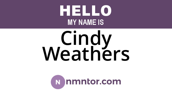 Cindy Weathers