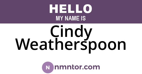 Cindy Weatherspoon