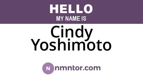 Cindy Yoshimoto