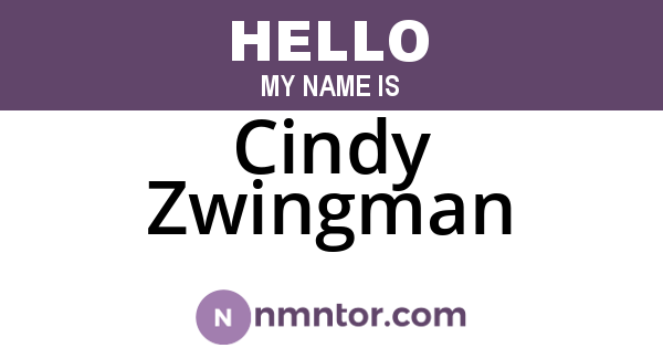 Cindy Zwingman