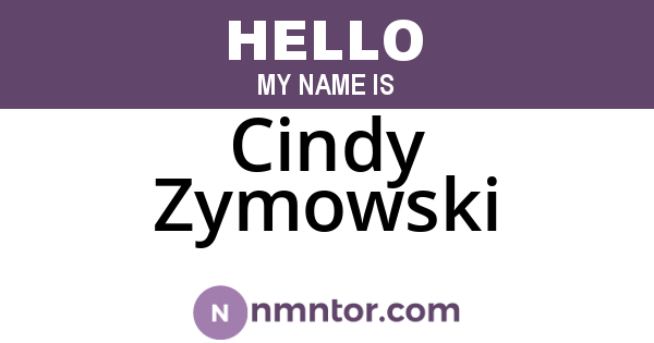 Cindy Zymowski