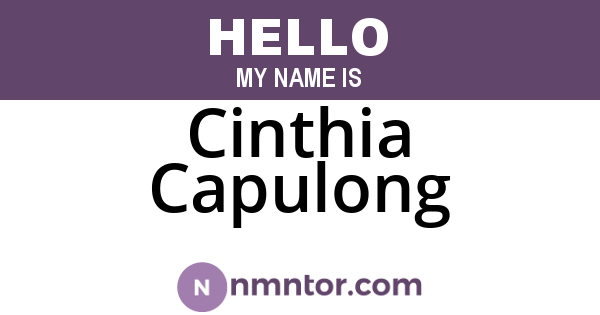 Cinthia Capulong
