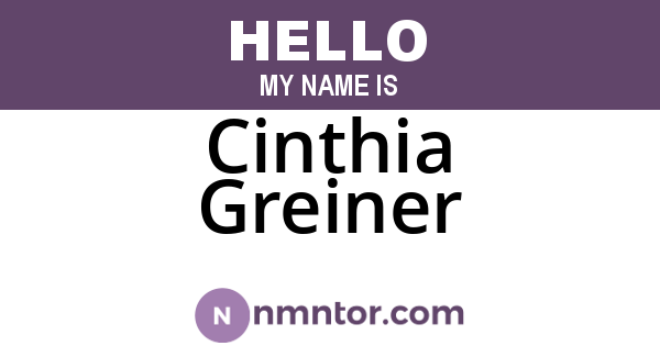 Cinthia Greiner