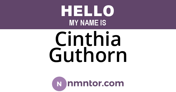 Cinthia Guthorn