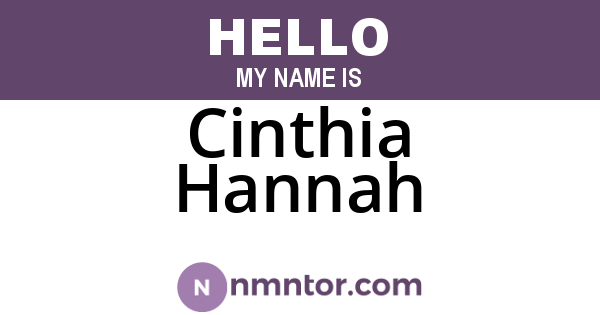 Cinthia Hannah