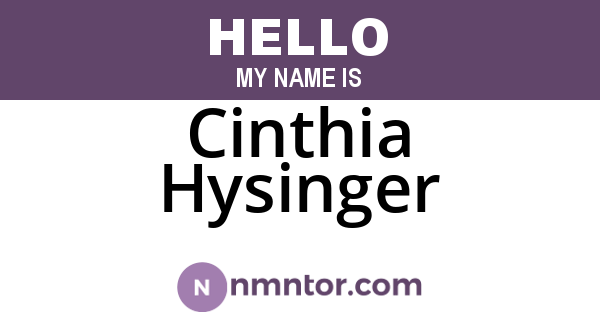 Cinthia Hysinger