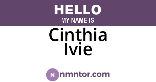 Cinthia Ivie