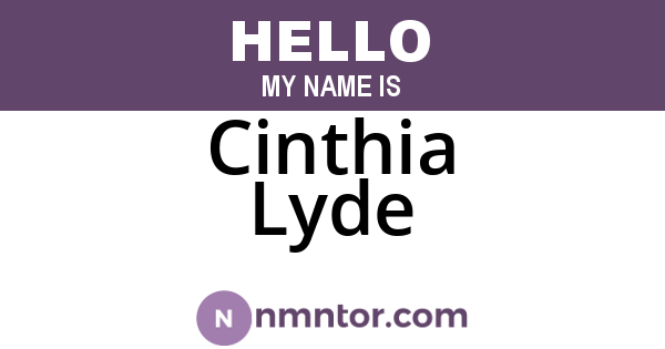 Cinthia Lyde