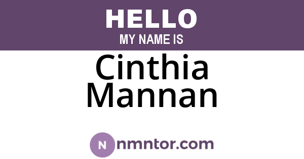 Cinthia Mannan