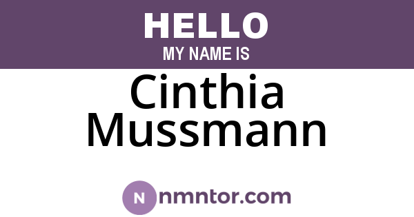 Cinthia Mussmann