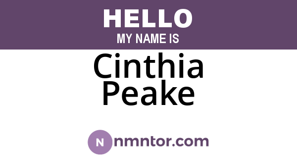 Cinthia Peake