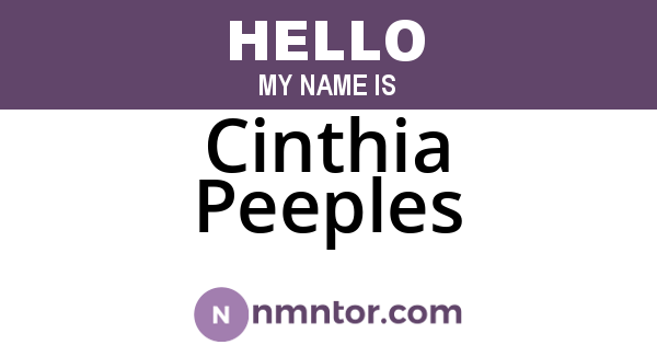 Cinthia Peeples