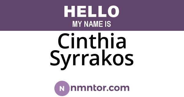 Cinthia Syrrakos