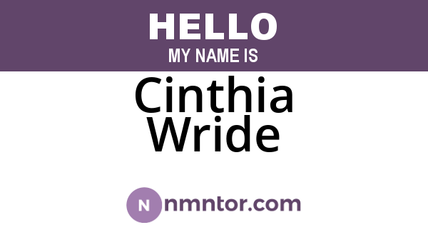 Cinthia Wride