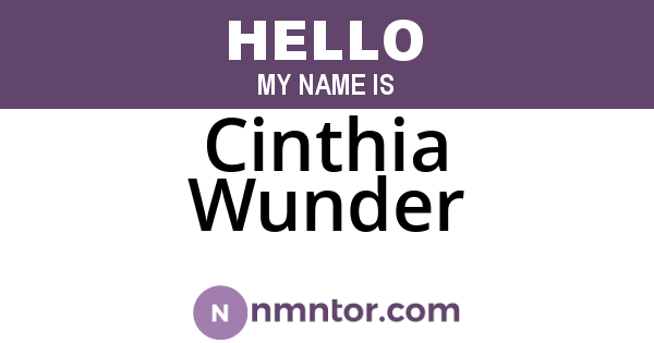 Cinthia Wunder