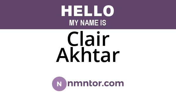 Clair Akhtar