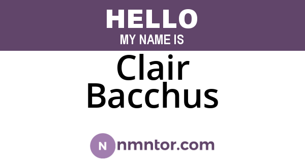 Clair Bacchus