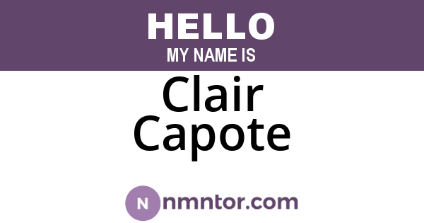 Clair Capote