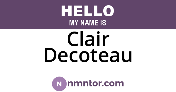 Clair Decoteau