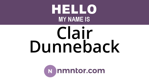 Clair Dunneback