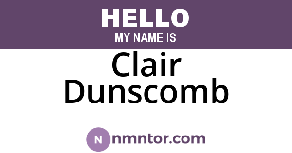 Clair Dunscomb