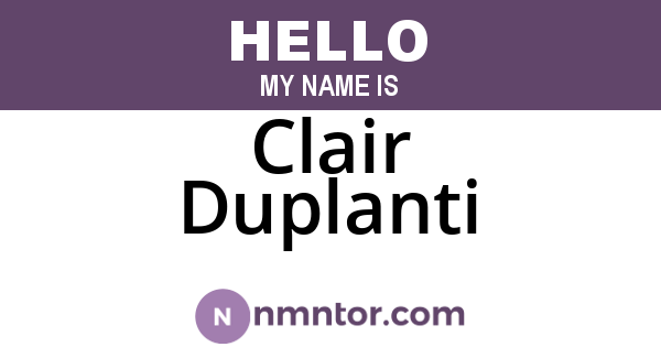 Clair Duplanti