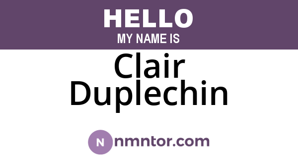 Clair Duplechin