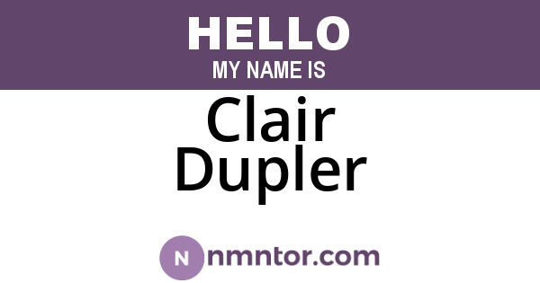 Clair Dupler