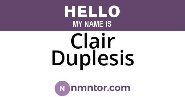 Clair Duplesis