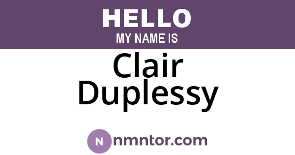 Clair Duplessy