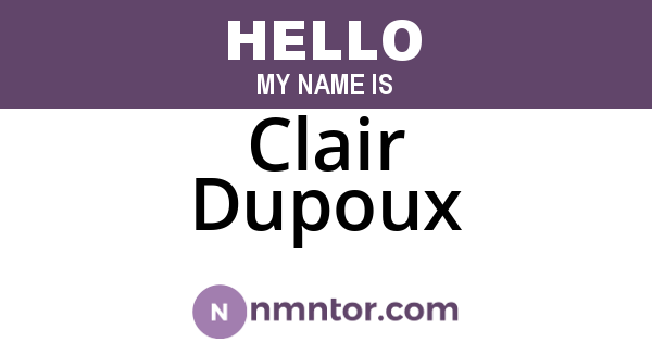 Clair Dupoux