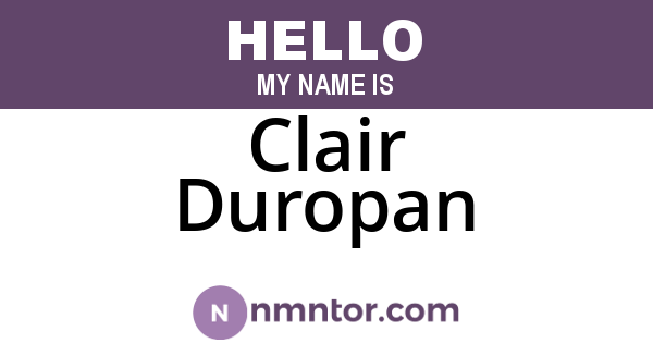 Clair Duropan