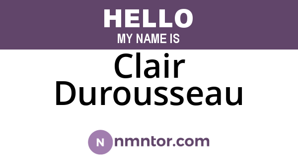 Clair Durousseau
